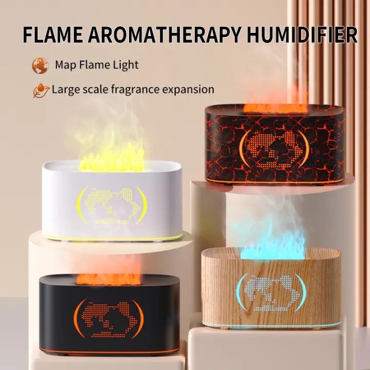 Map Humidifier Colorful Gradient Flame Aroma Diffuser Home Hotel ...