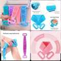 Bath Shower Silicone Body Brush Belt, Double-Sided Back Scrubber & Body Exfoliating Strap, Silicone Bath Scrubber, Soft Body Cleaning Brush, Long Silicone Back Scrubber Belt with Handles, Body Washing Strap for Shower and Bath. 