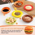 Stackable Hamburger Plate Set Burger 6 Layers Dinner Plate High Value Bone Spit Plate Funny Sauce Containers Table Decor. 
