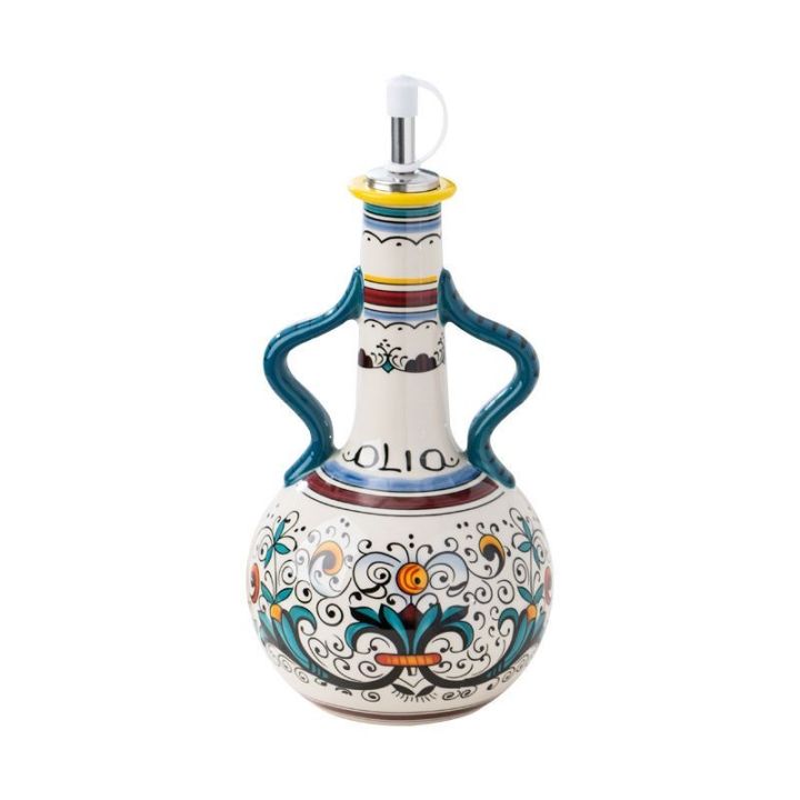 Bohemia Oil Storage Dispenser Underglaze Embossed Container Ceramic Household Oil Bottle Oil Vinegar Kitchen Accessories