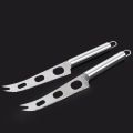 2Pcs 3-hole Cheese Knife Stainless Steel Multifunction Baking Tools Pizza Butter Cutter Round Handle Kitchen Accessories. 