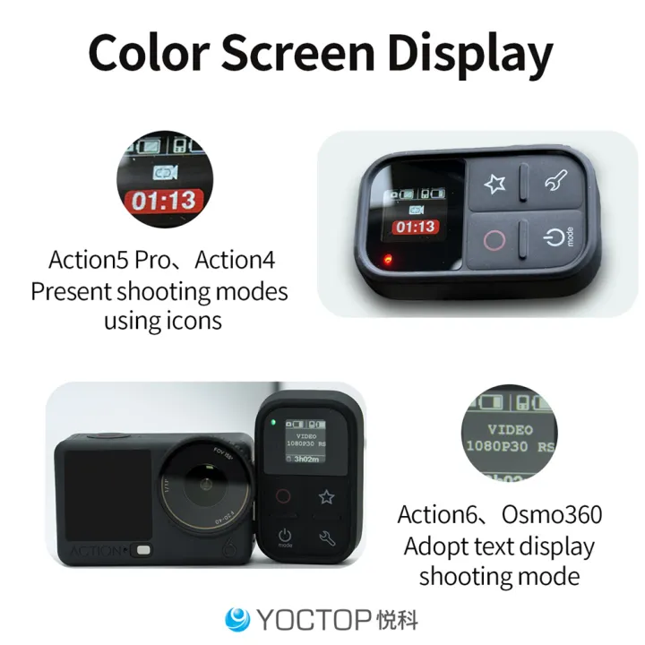 Action%20Camera%20Waterproof%20Bluetooth%20Remote%20Control%20for%20%20Action%206/4/5%20Pro/OSMO%20360X3/X4/X5Go3/Go3s/%20With%20LCD%20Screen%20Display%20-%20Image%202