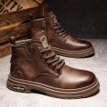 Autumn winner new retro comfortable high top shoes fashionable versatile casual warm short boots Elegant minimalist men shoes. 