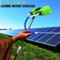 solar panels cleaning Brush with Water system & solar wipe  & sponge with Stainless Steel Rod  Extendable. 