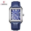 CHENXI 8216 Men Square Quartz Watch Black Blue Brown Fashion Simple Calenda Date Leather Strap Wristwatch for Male Clock Gift.