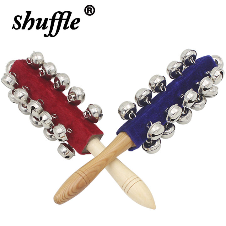 Wooden 21 Bell Rod Orff Instruments Early Education Stick Shaker ...