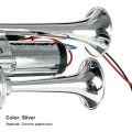 Super Loud 600DB Dual Trumpet Train Horns for Trucks 12V Stainless Steel Electric High Decibel Chrome Finished Car Speaker with.