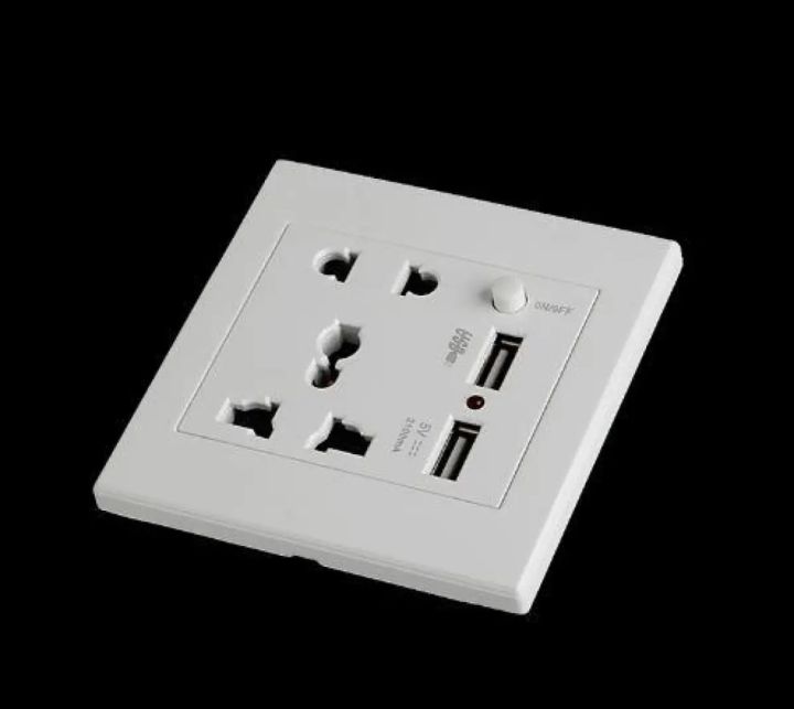 USB Socket Wall Power Outlets with Double USB Port Home Panel Outlet 2.1A 5V Electrical Power Sockets