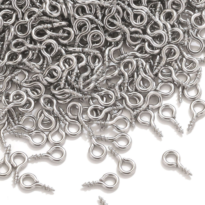 100pcs Stainless Steel Tiny Mini Eye Pins For Jewelry Making DIY Pendants Handmade Jewelry Findings Screw Eyes Threaded Hook
