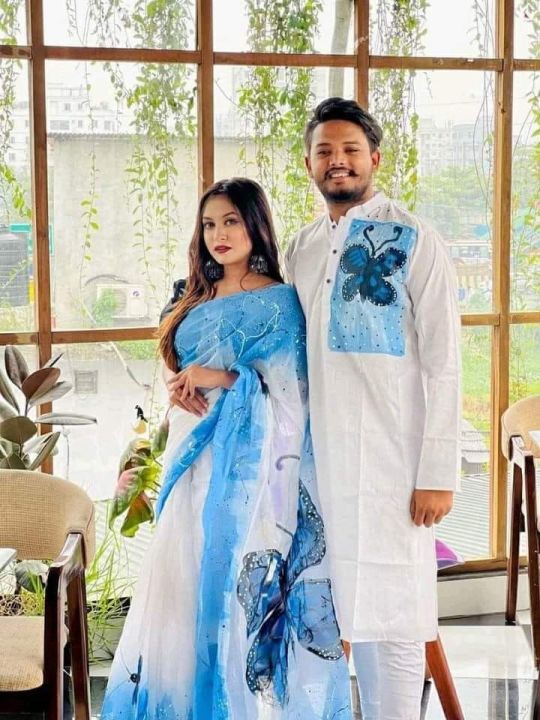 Exclusive Design Hand Print Couple Set For Sweet Couple