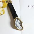 new Medieval alien watches melt and twist y2k alien ladies and men Leather strap fashion advanced ins niche design quartz watch. 