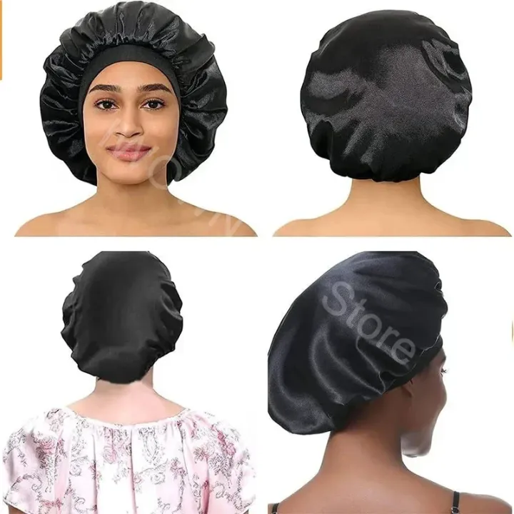 New%20Women's%20Satin%20Solid%20Wide-brimmed%20Sleeping%20Hat%20Unisex%20Head%20Wrap%20Elastic%20Band%20Cap%20Hair%20Care%20Bonnet%20Night%20Hat%20bonnet%20de%20nuit%20-%20Image%203