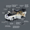 1/24 Rolls Royce Phantom Diecast Toy Cars Model Simulated Pull Back Limousine Zinc Alloy Metal Toy Car for Kids  Collection. 