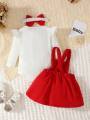 New Autumn And Winter Solid Color Ha Yi Small Bow Dress Headband Three Piece Set, Suitable For Daily Outings. 