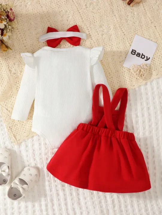 New%20Autumn%20And%20Winter%20Solid%20Color%20Ha%20Yi%20Small%20Bow%20Dress%20Headband%20Three%20Piece%20Set,%20Suitable%20For%20Daily%20Outings%20-%20Image%202