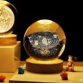 Gift Festival USB LED night light, Galaxy Crystal Ball lamp, 3D planet moon lamp, home decoration. 