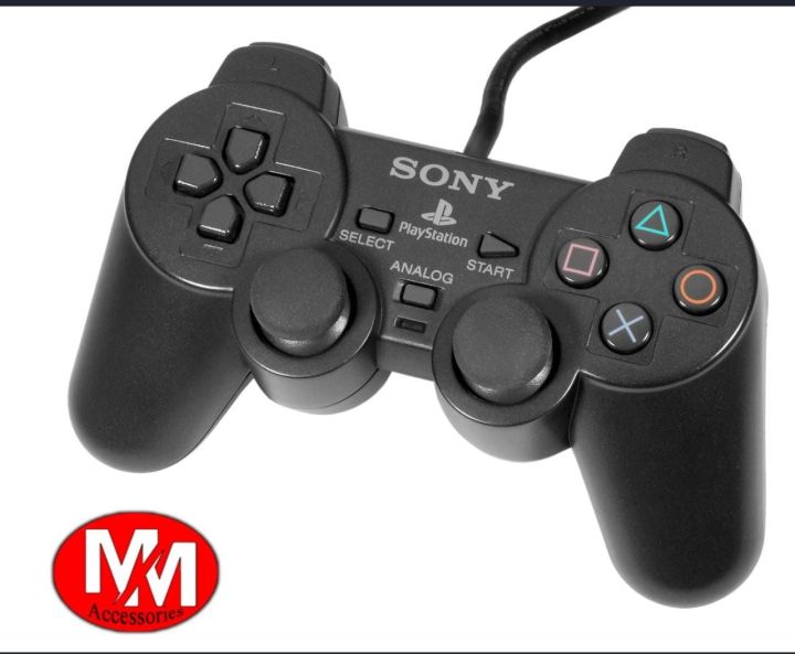 PlayStation 2 Dualshock Controller Black - PS2 - Playstation 2 - Black - Red - Blue