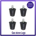 LPG/ NG Gas Stove Quinze plastic Legs With Inner Stainless Steel Nut, Bolts Black Set of 4 piece. 