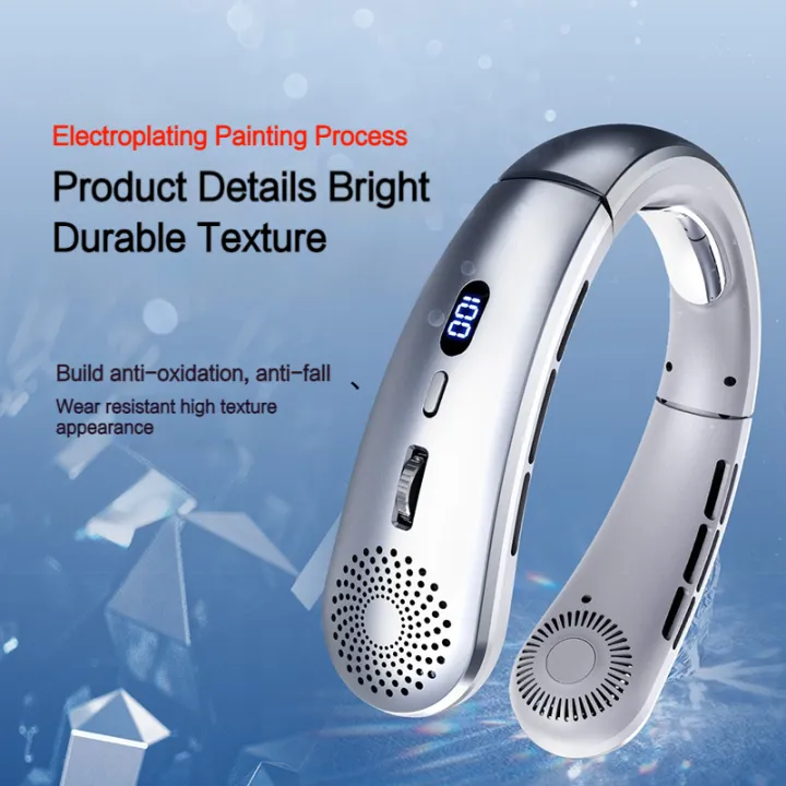 Portable%20Neck%20Fan,%20Upgraded%20100%20Speeds%20Personal%20Bladeless%20Fan%20Wearable%20with%20Neck%20Brace,%204000mAh%20Rechargeable%20Battery%20Operated,%20-%20Image%202