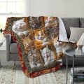 Cozy Cat Lover's Plush Fleece Throw Blanket - Perfect for Sofa Naps, Office Breaks & Christmas DecorCozy Cat Lover's Plush Fleec.