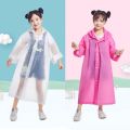 Eva CHILDREN'S Raincoat Transparent Non-one-time Thickening Waterproof Portable Outdoor Boys and Girls Hiking Camping Poncho. 