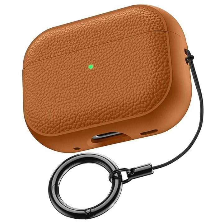 Leather Texture Case For Apple Airpods 1 2 3 4 Airpods Pro 2 1 Wireless Bluetooth Earphone Protective Cover With Anti-lost Hook