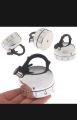 1pc White Kitchen Timer Alarm Mechanical Kettle Shaped Timer Clock Counting 60 Min.... 