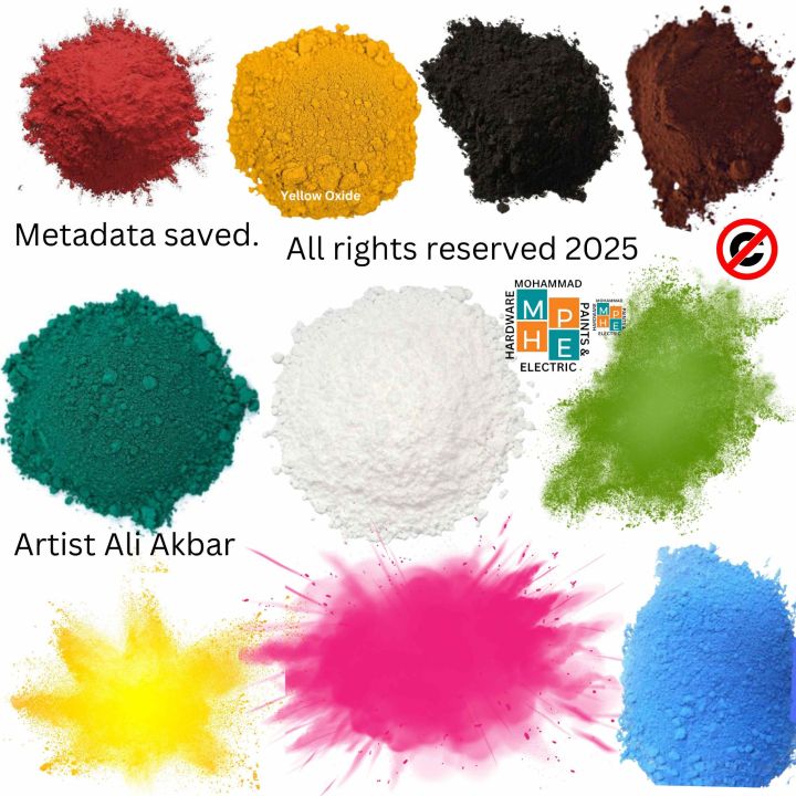 White Cement and Plaster of Paris & Chalk Color، 100g، Concrete Pigment for Pots Making - blue, Red, Egyptian blue, purple, yellow, Green, orange, black, Brown Color۔
