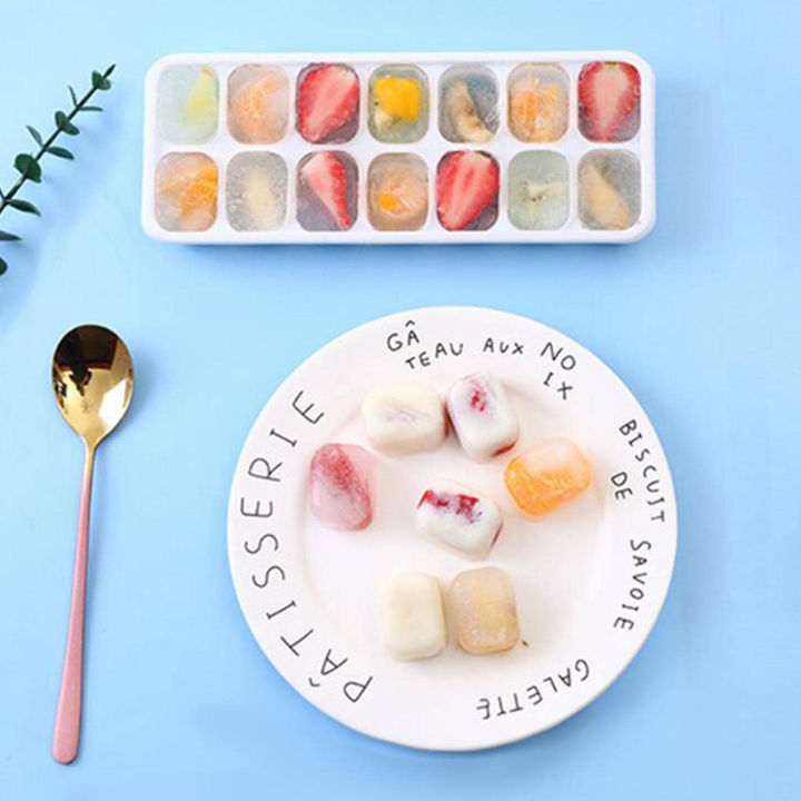 1pc/2pcs-14-Grid%20Large%20Capacity%20Flexible%20Silicone%20Ice%20Cube%20Tray%20with%20Spill-Resistant%20Removable%20Lid,%20and%20Durable%20Plastic%20Material%20-%20Image%205