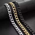 Pack Of 3 - Stainless Steel Premium Quality Neck Chain/Necklace Black/Silver/Golden Colour's Adjustable Size For Mens And Women's. 