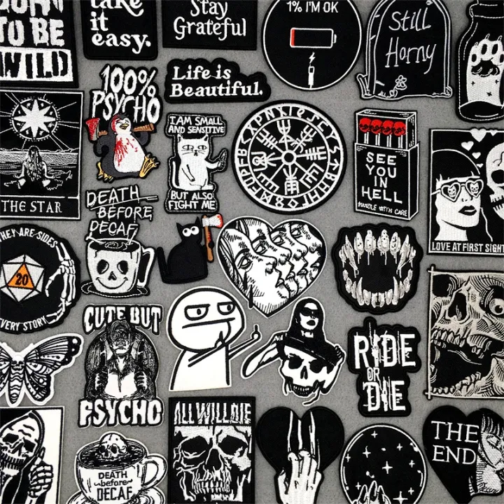 Black%20and%20White%20Embroidery%20Patches%20for%20Clothing%20Punk%20Skull%20Applications%20Iron%20on%20Patches%20Sewing%20Clothes%20Stickers%20-%20Image%202
