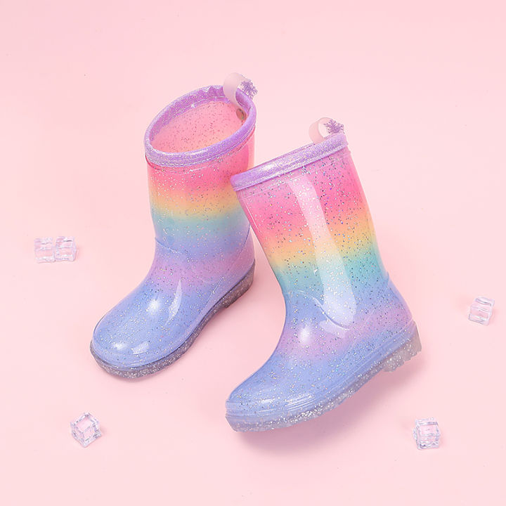 Four%20Seasons%20Cute%20Girls%20Rain%20Boots%20Rainbow%20Gradient%20Glitter%20Waterproof%20Non-Slip%20Toddler%20Kids%20Outdoor%20Rainy%20Day%20Shoes%20-%20Image%202
