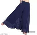 Pure Georgette With Lining Crape Flare Plazo Pant For Women. 
