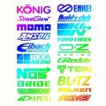 1SET "Striking Racing Logo Sticker Pack, Fit for Personalizing Cabinet Surfaces, School Lockers, and Personalized Travel Bags". 