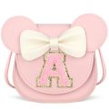 Todder Girls Pink Bow Alphabet Bag Kids Girls Shoulder Mouse Ear Messenger Bag  Cross-Border Little Girl Mini Wallet XC14. 