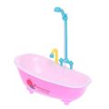 Doll Bathroom Set with Real Working Bath Shower & Bath Tub - with Detachable Shower Spray and Accessories for Kids Pretend Play. 