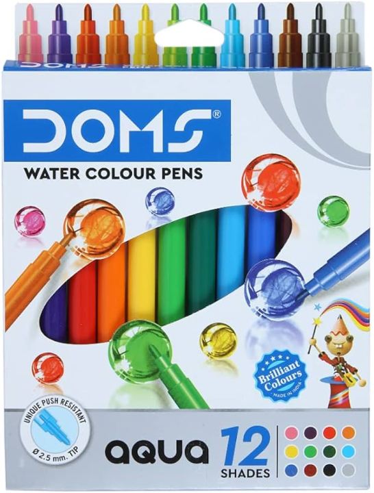 DOMS%20Aqua%20Non-Toxic%20Watercolour%20Sketch%20Pen%20Super%20fine%20Nib%20Sketch%20Pens%20(Set%20of%2012,%20Multicolor)%20-%20Image%204