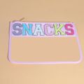 PVC Letter Graphic Pattern Travel Airport Large Capacity Portable Makeup Storage Bag File Pocket.