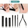 8/12/15/20/24pcs black Nail clipper set Pedicure knife Stainless steel Nail beauty tool Nail Care Trimmer Portable travel box. 