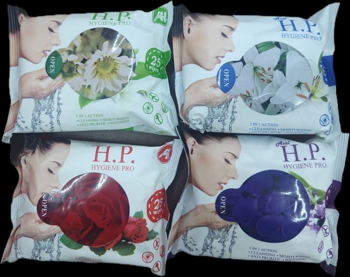 H.P.( Hygiene Pro) Small Wet Tissue - 25 Wipes ( Set of four)