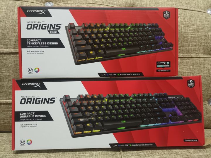 HyperX Alloy Origin Core TKL - Mechanical Gaming Keyboard, Ultra Compact 60% Form Factor, Double Shot PBT Keycaps, RGB LED Backlit, NGENUITY Software Compatible - Linear HyperX Aqua Switch