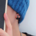 2Pcs Hollow Double Ring Small Hoop Earrings For Men Women New Trendy Black Silver-Color Hip Hop Party Gothic Earrings Jewelry. 