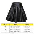 High Waist Elastic Mini Short Skirt Women Imitation Leather Skirt Polyester Fiber Fabric.