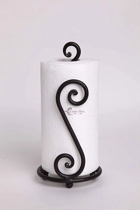 Fancy%20Paper%20Towel%20Holder%20Stand%20%7C%20Black%20Stylish%20Wrought%20Iron%20%7C%20Classic%20Decorative%20Countertop%20Authentic%20Rod%20Metal%20Hand%20Forged%20Stand%20Up%20Holder%20%7C%20Handmade%20Crafted%20by%20ARS%20-%20Image%203