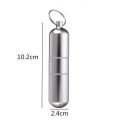 Medicine Box Keychain Metal Mini Waterproof Alloy Tablets Box Case Drugs Holder Contai.... 