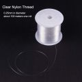 110 Yards Clear Invisible Craft Nylon Thread 0.25mm Monofilament Fishing Line Bead String Cord for Gemstone Jewelry DIY Making. 