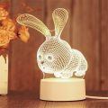 1pc Night Light Creative Acrylic Bedroom Bedside LED Table Lamp Holiday Event Gift System Gifts. 