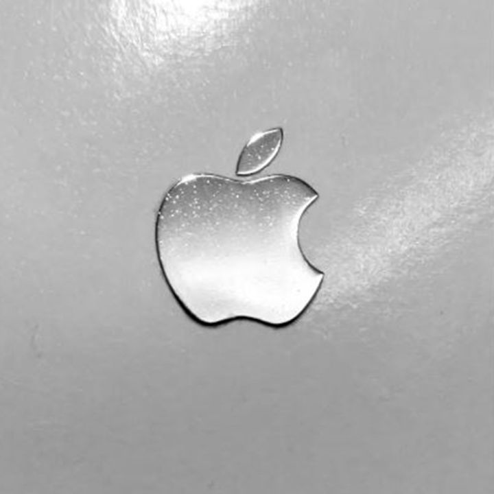 Apple Metal Look Silver Color Logo Sticker Compatible with iPhone Android and All Mobile Devices Durable Stylish Finish