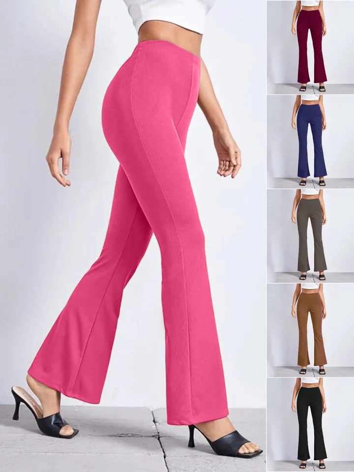 Spring Summer Thin Solid Color Slim Fit Elastic Flare Pants European and American Leisure Sports Pants Yoga Training Pants Daraz .np