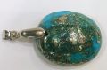 Hussaini Feroza Stone Pendle 10k Gold plated. 